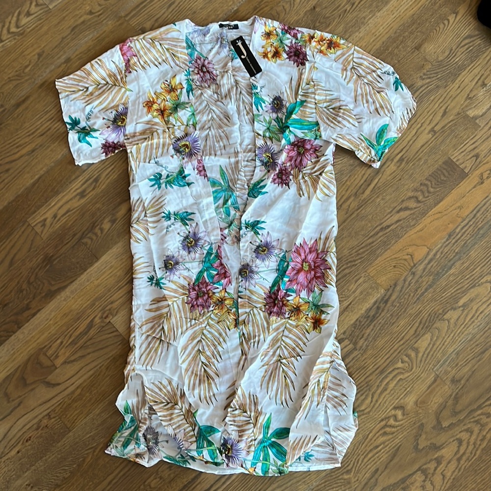 NWT Womens Brooklyn Tropical Print Kimono, One Size